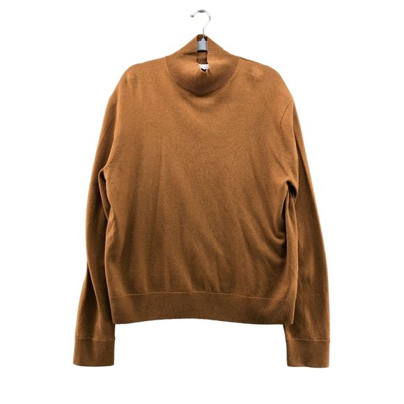 & Other Stories Cashmere Mock Neck Sweater Tan Brown Womens Medium M - Picture 1 of 12